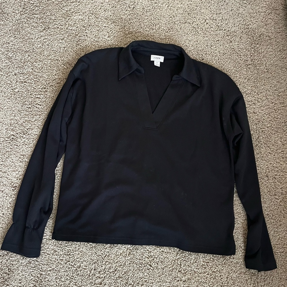 J Crew Black Polo Long sleeve